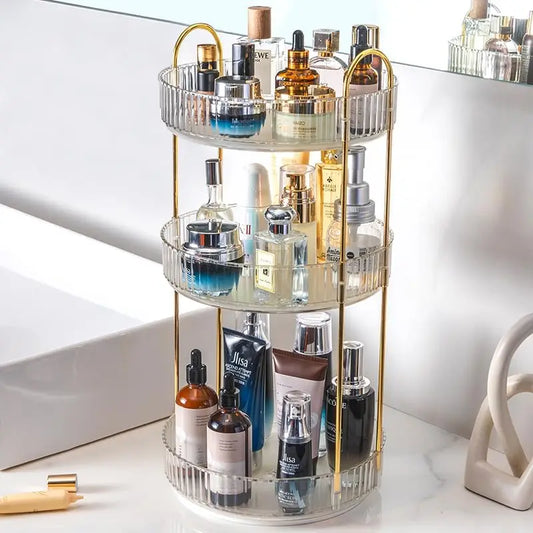 3-Tier Rotating Makeup Organizer For Vanity