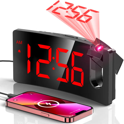 Projection Alarm Clock, Digital , Dimmer and USB