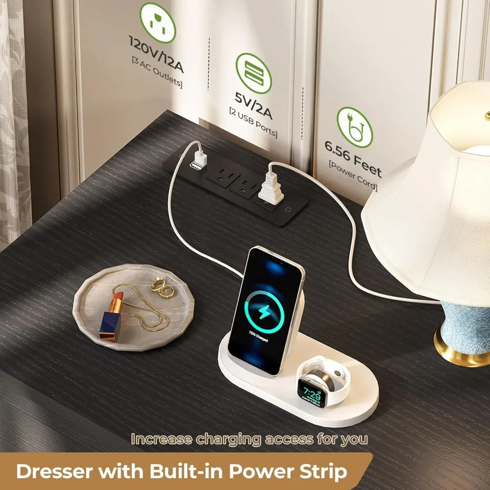 9 Or 10 Drawer Dresser, Charging Station