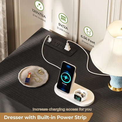 9 Or 10 Drawer Dresser, Charging Station