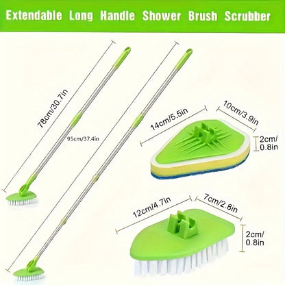 Multifunctional Retractable Long Handle Cleaning Brush Set