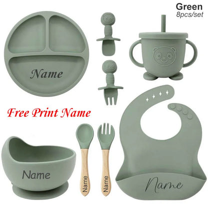 Personalized Name Baby Feeding Silicone Set