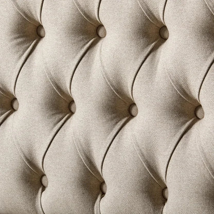 Queen/King Solid Wood Bed Frame, Upholstered Tufted