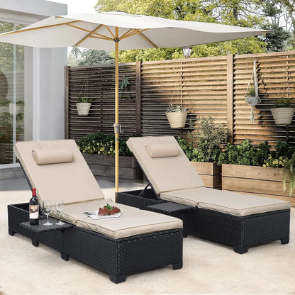 Wicker Chaise Lounge Chairs Set Of 2
