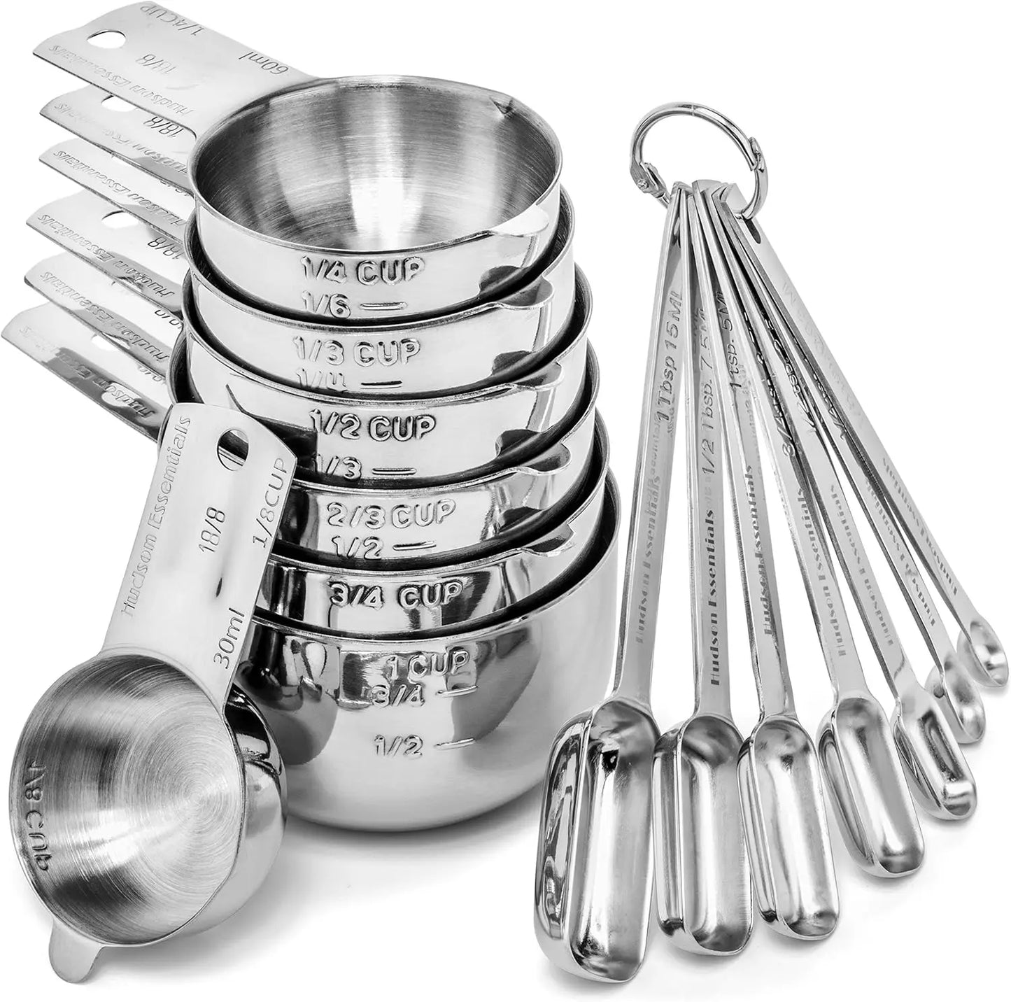 Stainless Steel Measuring Cups and Spoons Set