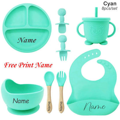 Personalized Name Baby Feeding Silicone Set