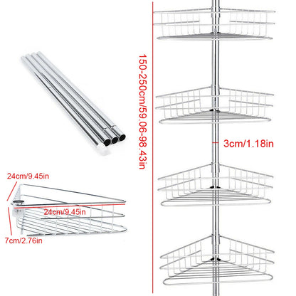 4 Layer Rustproof Shower Tension Pole Caddy