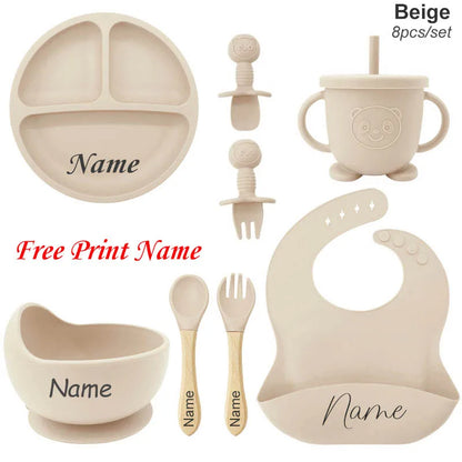 Personalized Name Baby Feeding Silicone Set