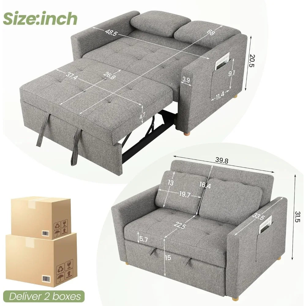 3-in-1 Sleeper Sofa Pull Out Couch Bed
