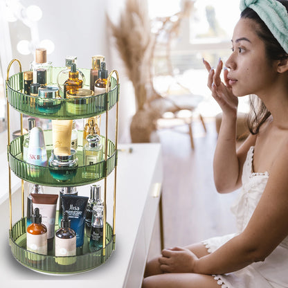 3-Tier Rotating Makeup Organizer For Vanity