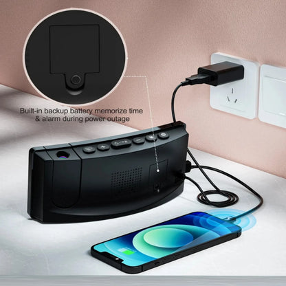 Projection Alarm Clock, Digital , Dimmer and USB