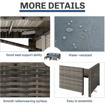 3-Piece Waterproof Sectional Sofa All-Weather L-Shaped