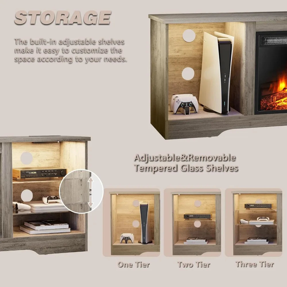 Fireplace TV Stand, 58 Inches