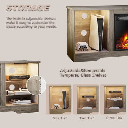 Fireplace TV Stand, 58 Inches