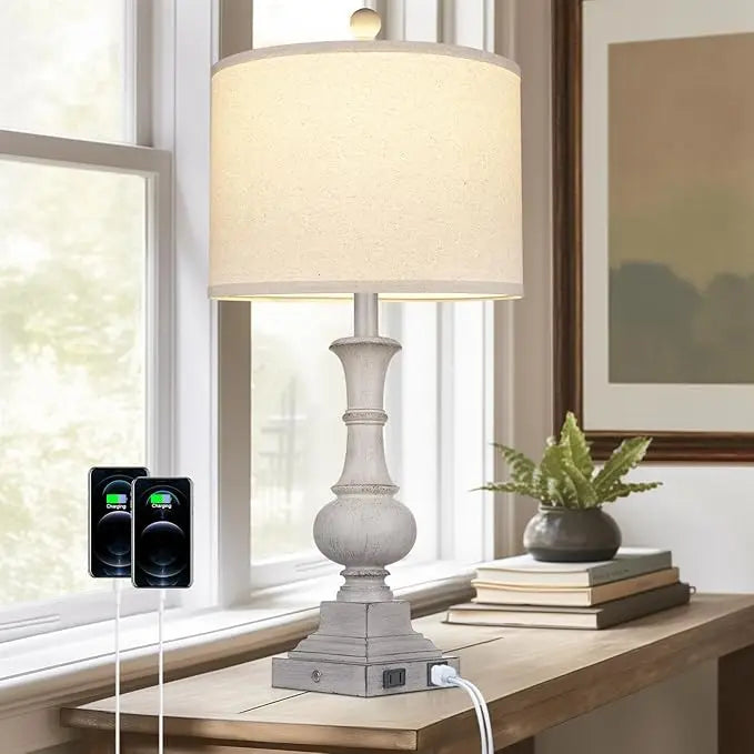 Farmhouse Vintage Touch Control Lamps, 27 Inches