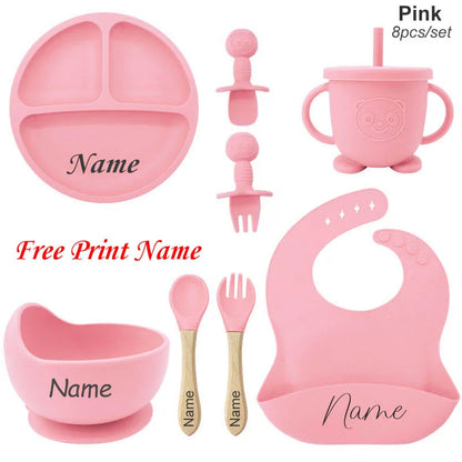 Personalized Name Baby Feeding Silicone Set