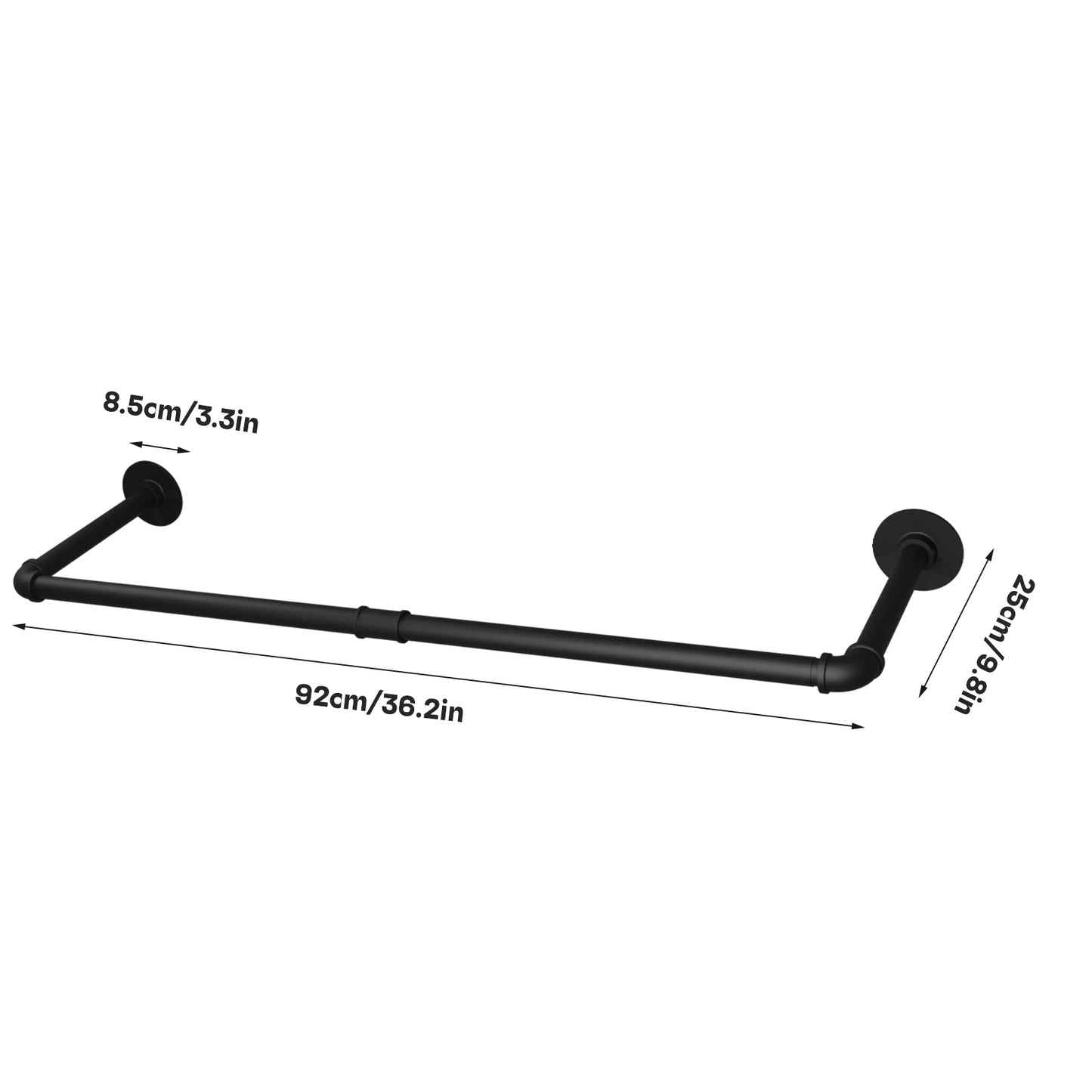 2-Pack Industrial Pipe Clothes Wall-Mounted Garment Rack