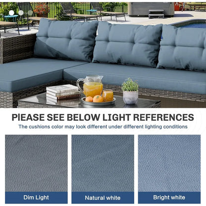 3-Piece Waterproof Sectional Sofa All-Weather L-Shaped