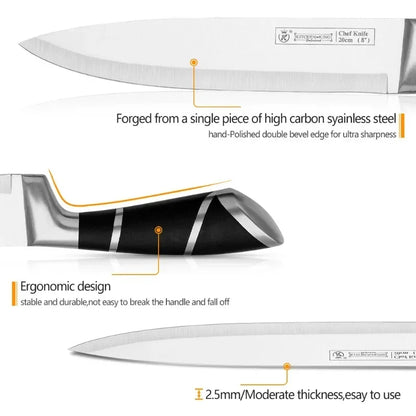 Knife Set 9-Piece Stainless Steel With Sharpener
