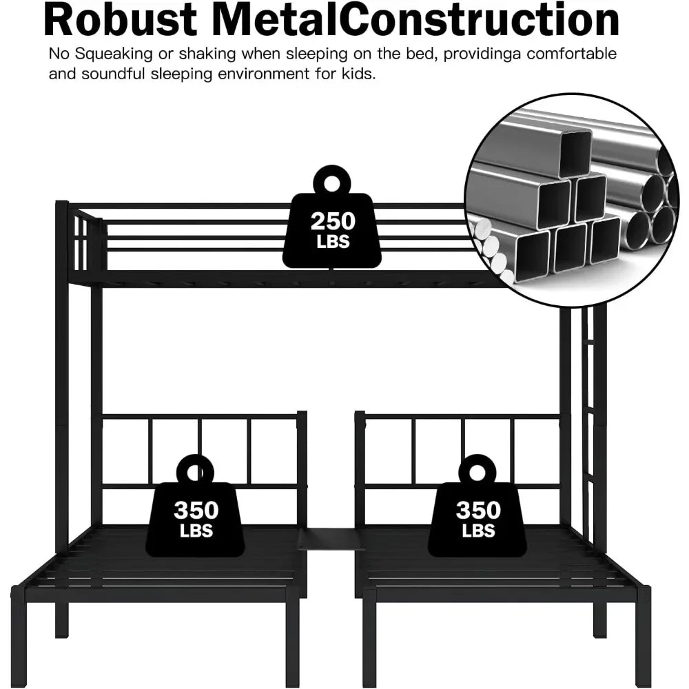 Triple Twin Bunk Bed With Side Ladder