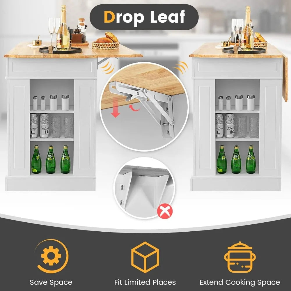 Kitchen Island With Drop Leaf