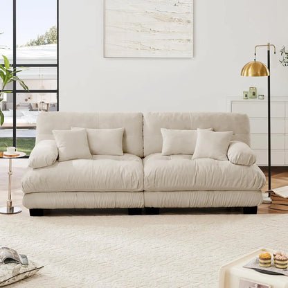 Oversized Modular Sectional Sofa, 94.4" Chenille Cloud