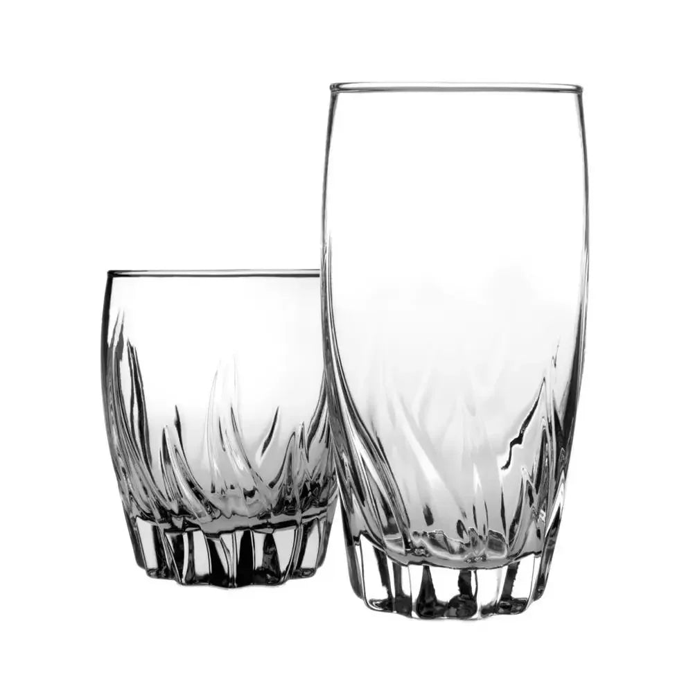 16 Piece Glassware Set, 8-Highball, 8-Rocks