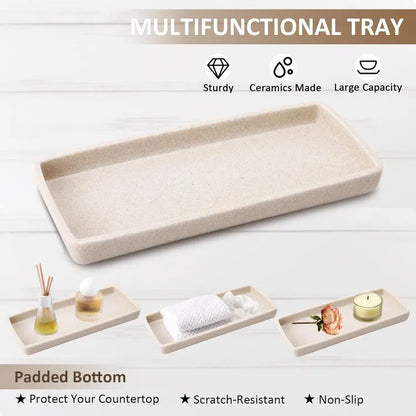 Resin 6 Pcs Beige Bathroom Set