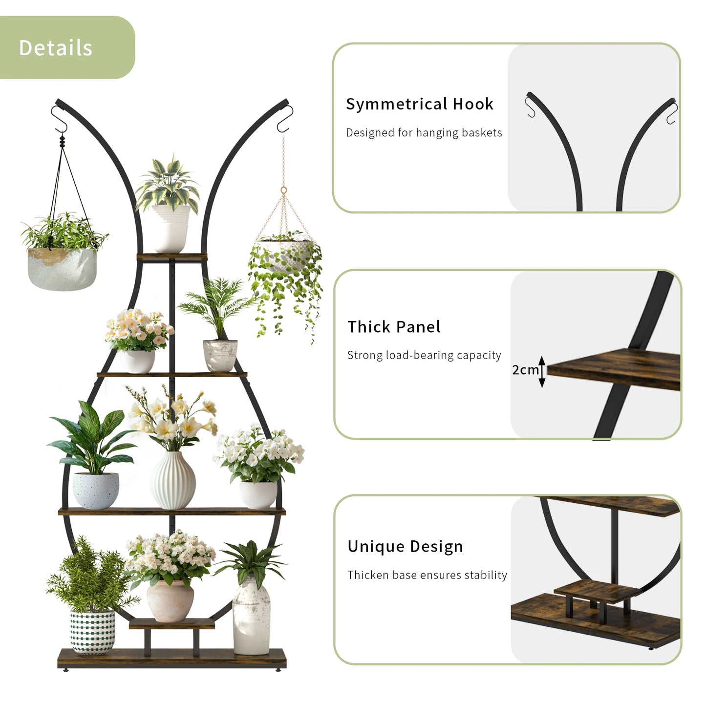 5 Tier Indoor Metal Plant Stand