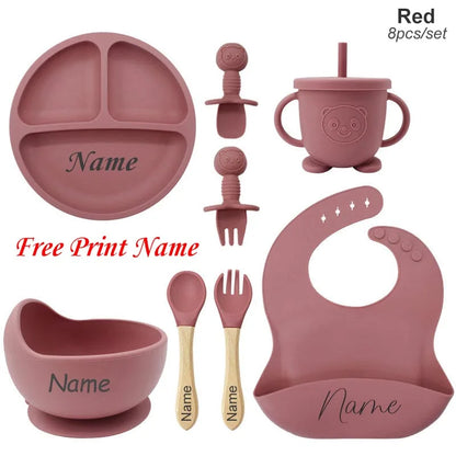 Personalized Name Baby Feeding Silicone Set