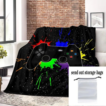 Soft Flannel Computer Gamer Pattern Blanket