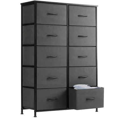 Dresser With 10-Fabric Drawers Steel Frame