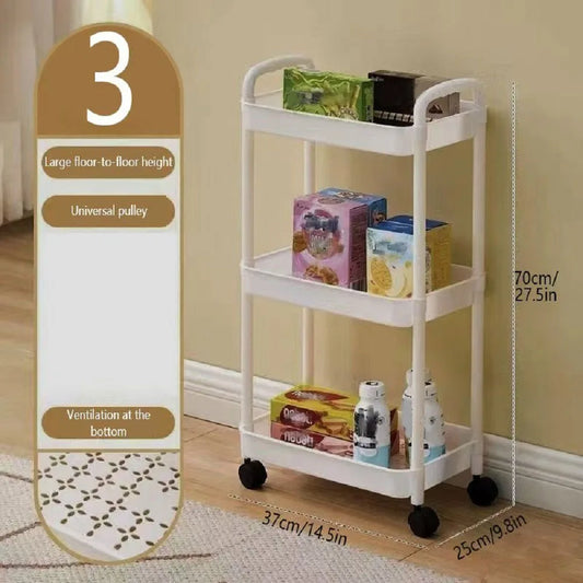 Plastic Multi-Functional Tiered Rolling Storage Cart