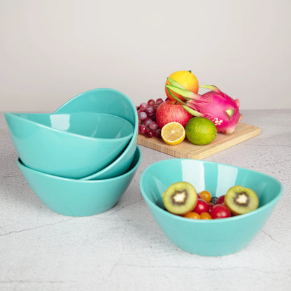 5" Porcelain 10-Ounce Bowls, Set Of 4