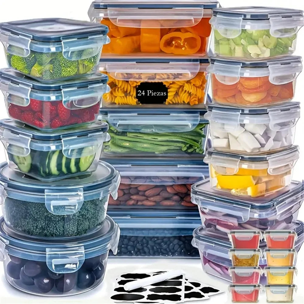24 Piece Kitchen Storage Container Set, Plastic