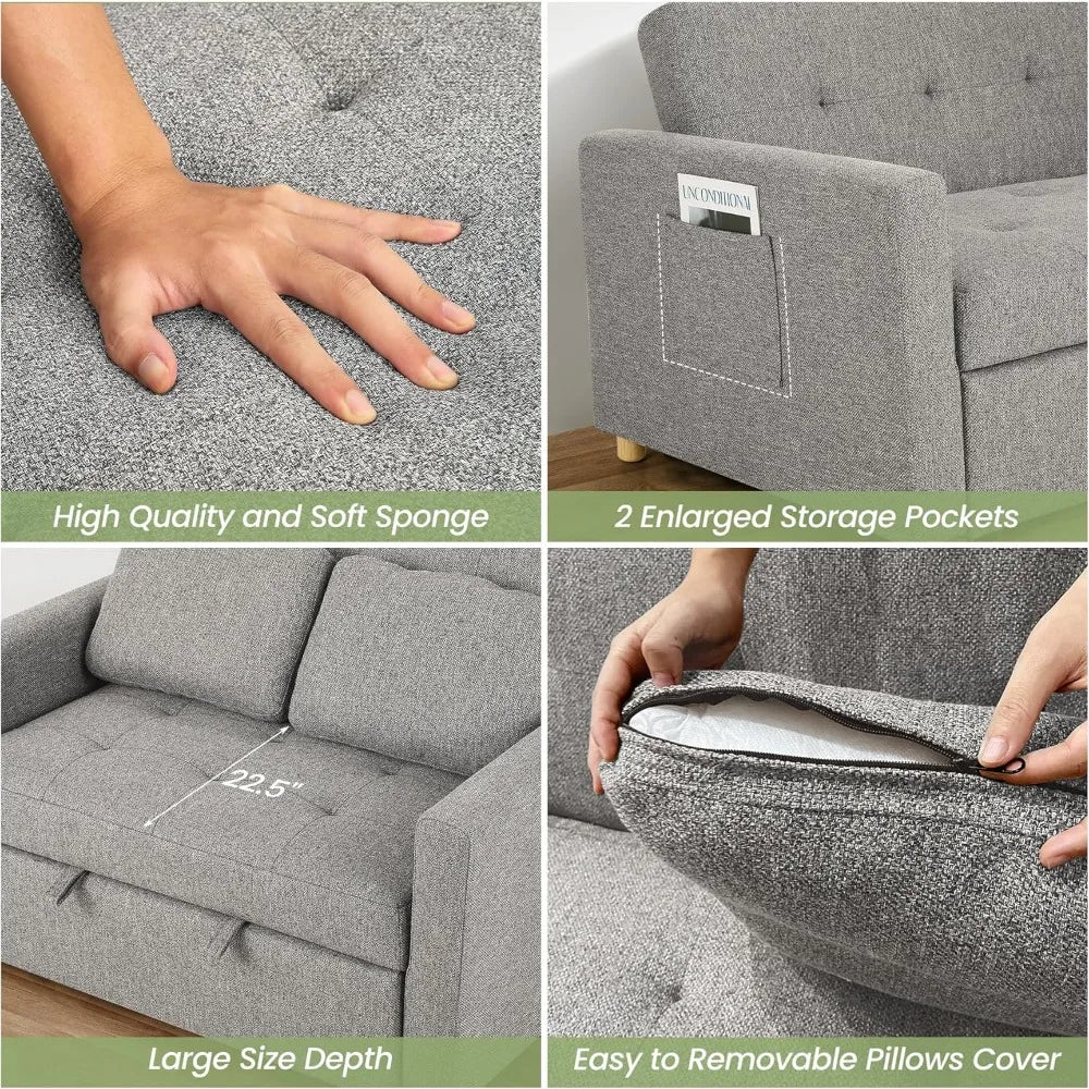 3-in-1 Sleeper Sofa Pull Out Couch Bed