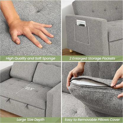 3-in-1 Sleeper Sofa Pull Out Couch Bed