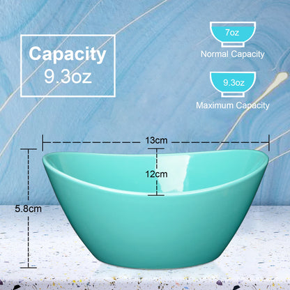 5" Porcelain 10-Ounce Bowls, Set Of 4