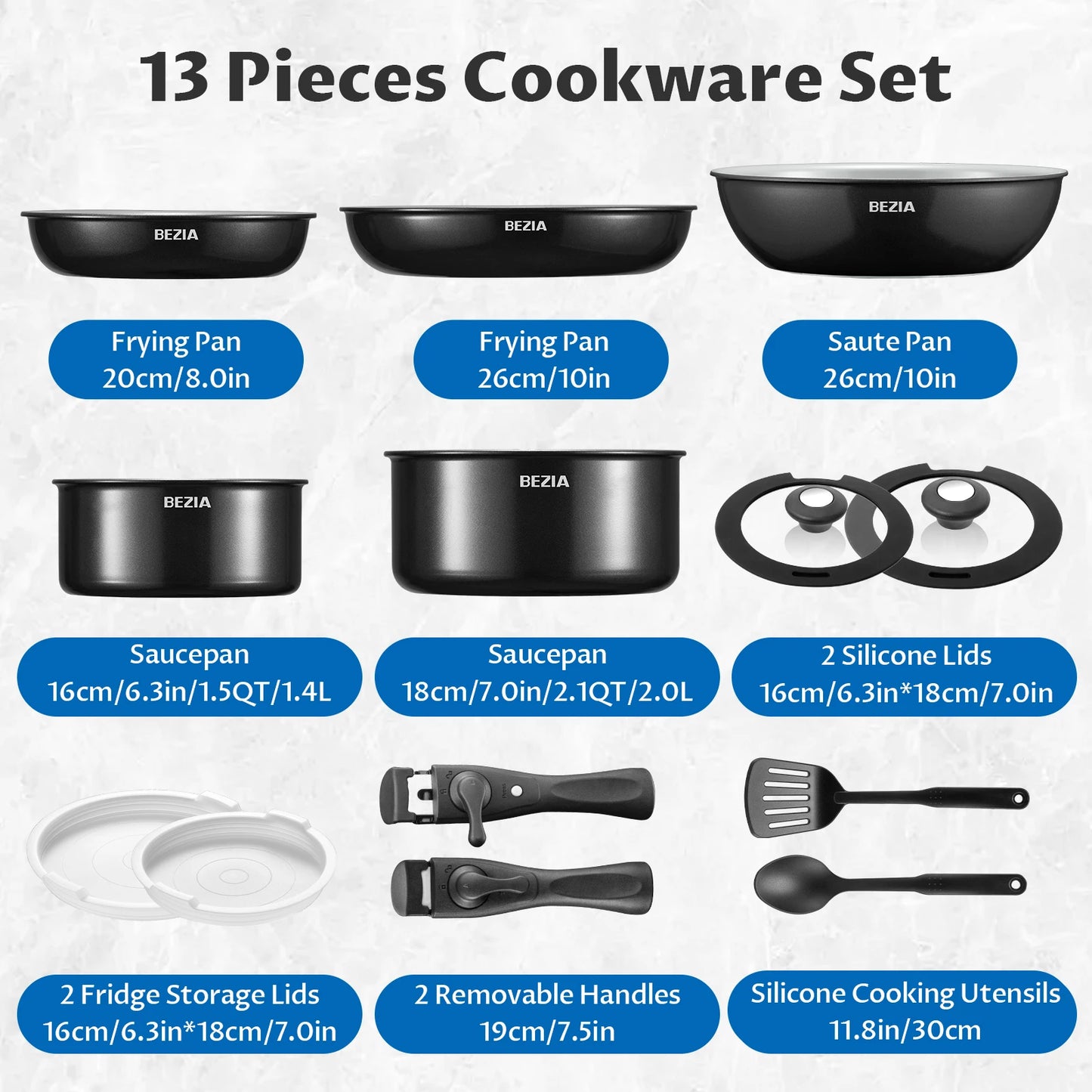 13-Piece Induction Cookware Set With Ceramic Coating