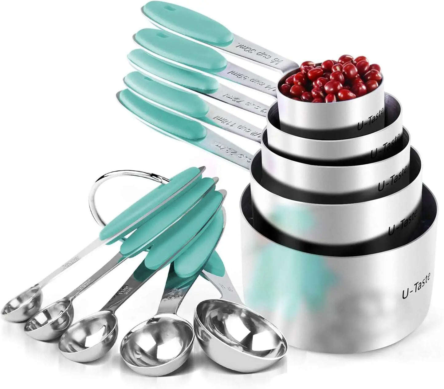 Stainless Steel Measuring Cups And Spoons, 10-Piece