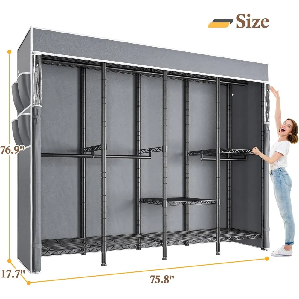 Wardrobe Closet, Metal Heavy Duty